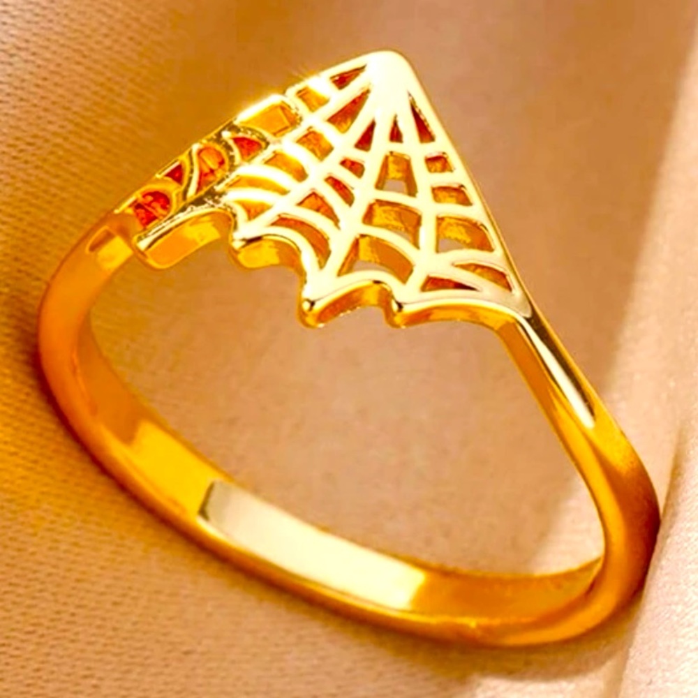 Golden Spider Web Ring